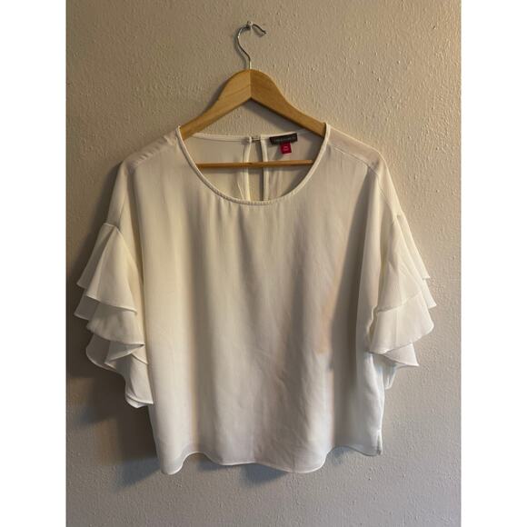 Vince Camuto white short sleeve blouse - Picture 1 of 4